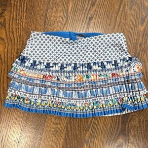 Lucky in Love Blue and White Tiered Mini Skort